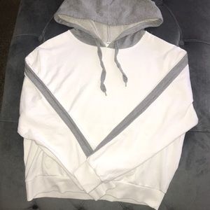 white and grey lightweight hoodie